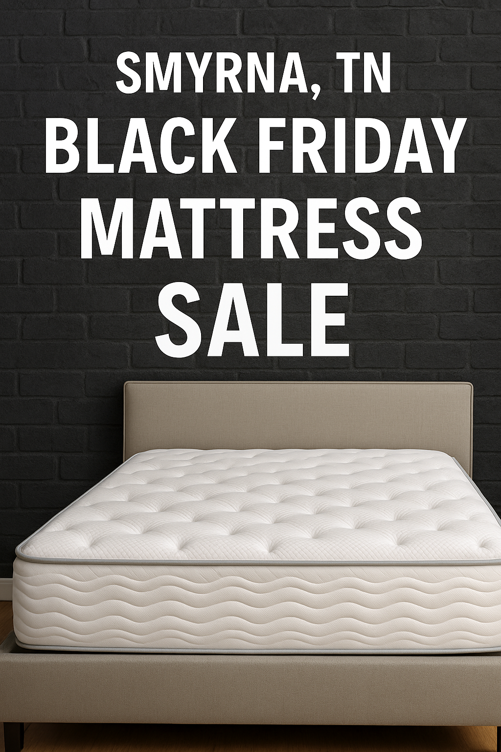 Black Friday mattress sale in Smyrna TN with luxury mattress display on modern bed frame