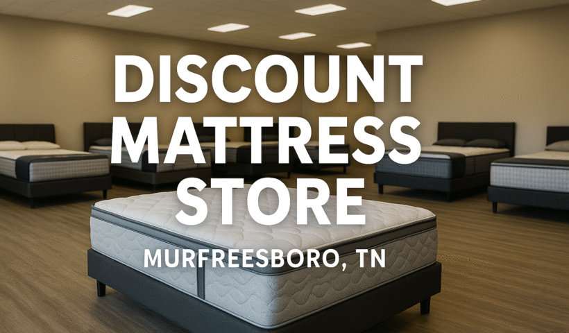 Discount mattress showroom in Murfreesboro TN featuring multiple mattresses on display with clean modern layout.