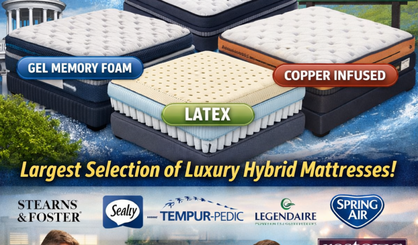 Hybrid mattresses with cooling technology on display at Mattress Gallery Direct in Murfreesboro TN