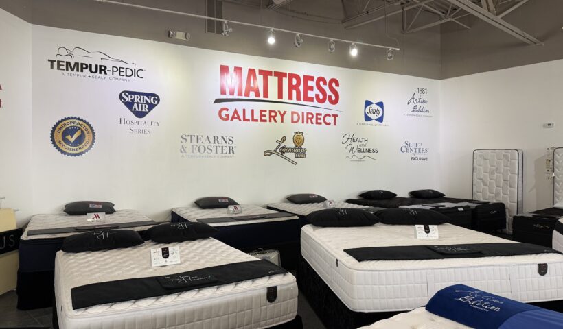 Family-owned Mattress Gallery Direct mattress store showroom in Smyrna TN with name-brand mattresses and sleep experts helping customers