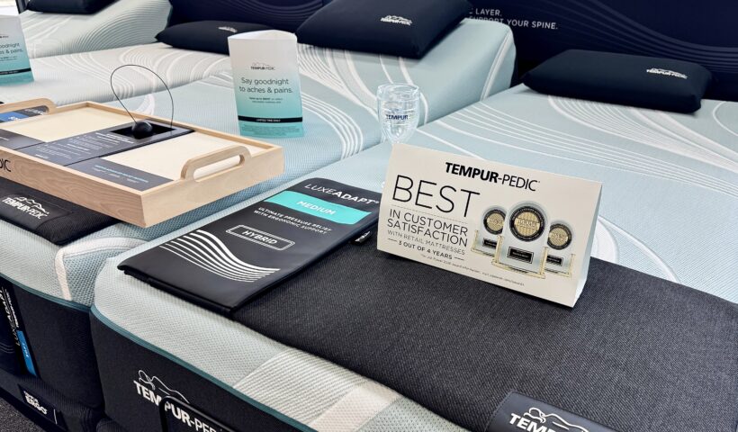 Tempur-Pedic mattresses on display at Mattress Gallery Direct showroom in Murfreesboro, Franklin and Smyrna TN with adjustable base options available ✅ Title: